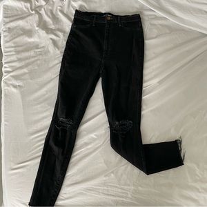 Ripped Black Skinny Jeans, High Waisted | juniors 11 | Fashion Nova